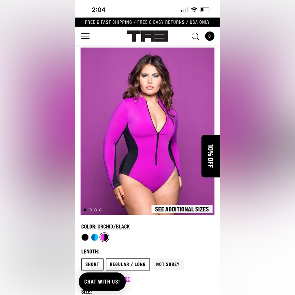 TA3 Swim Long Sleeve Zipper SURFY